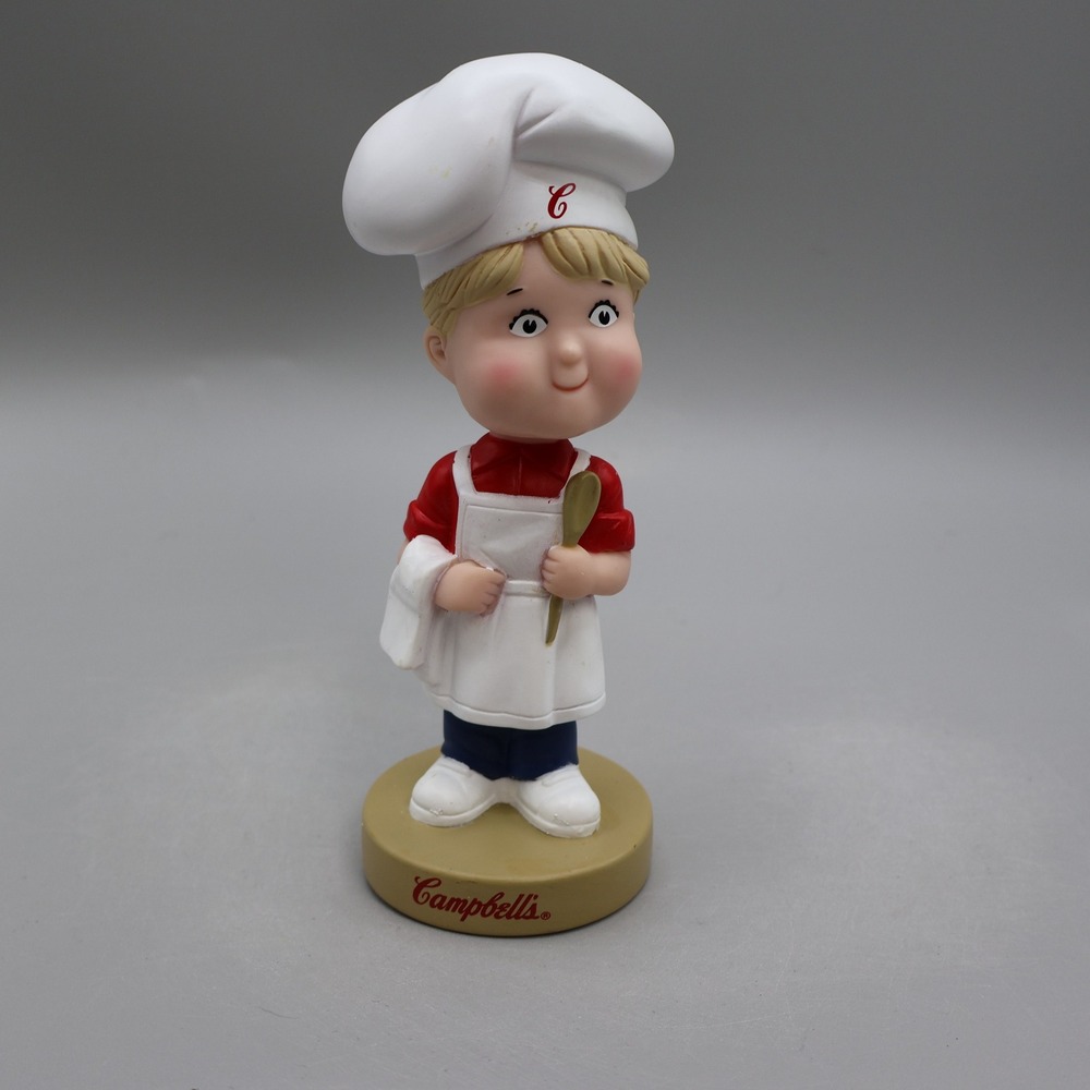 Vintage Campbell Kids Chef Boy Bobblehead Collectible Doll In Box Advertising